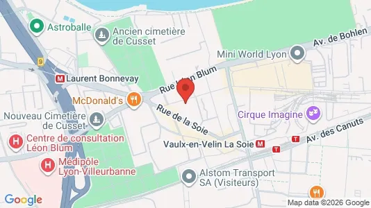 Apartments for rent i Lyon - kort over placeringen