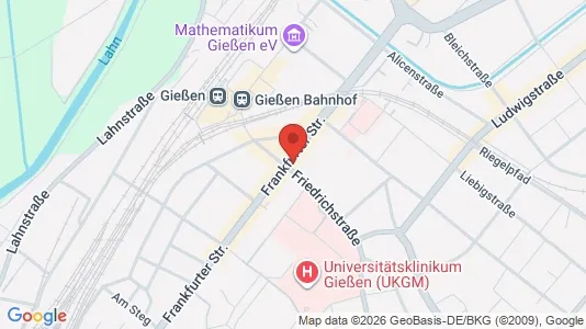 Apartments for rent i Gießen - kort over placeringen