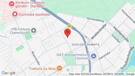 Apartments for rent i Chemnitz - kort over placeringen