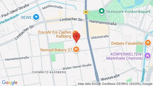 Apartments for rent i Chemnitz - kort over placeringen
