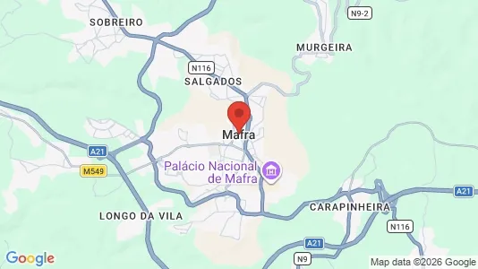 Apartments for rent i Mafra - kort over placeringen