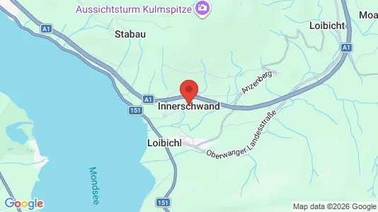 Apartments for rent i Innerschwand am Mondsee - kort over placeringen