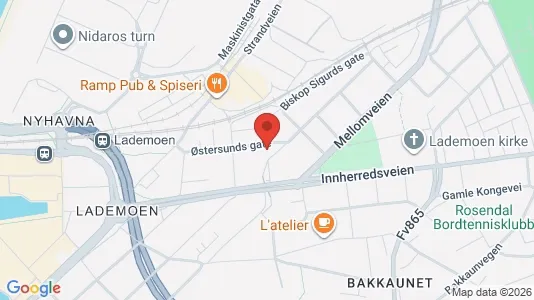 Rooms for rent i Trondheim Østbyen - kort over placeringen
