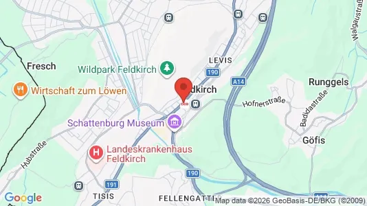 Apartments for rent i Feldkirch - kort over placeringen