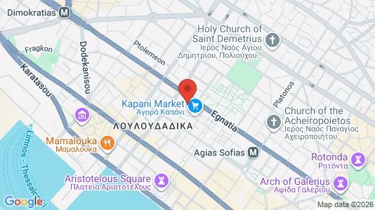 Apartments for rent i Thessaloniki - kort over placeringen