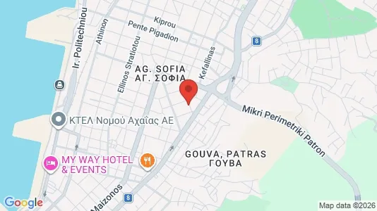 Apartments for rent i Patras - kort over placeringen