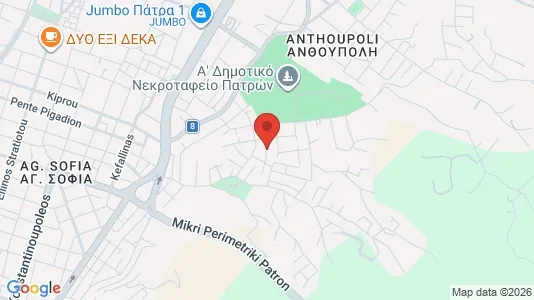 Apartments for rent i Patras - kort over placeringen