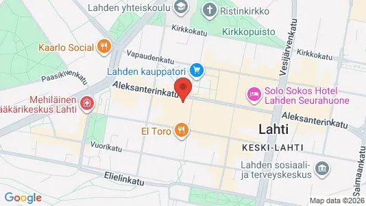 Apartments for rent i Lahti - kort over placeringen