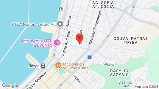 Apartments for rent i Patras - kort over placeringen