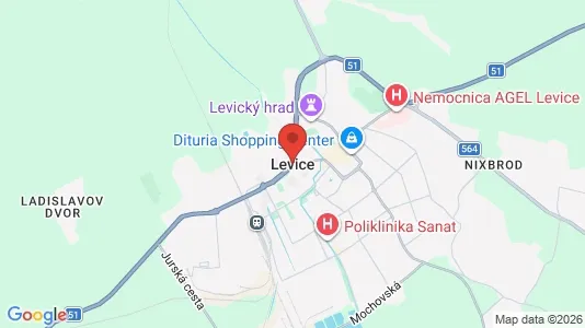 Apartments for rent i Levice - kort over placeringen