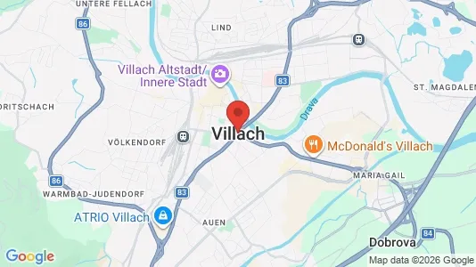 Apartments for rent i Villach - kort over placeringen