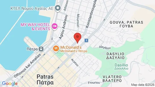 Apartments for rent i Patras - kort over placeringen