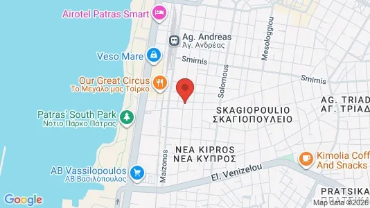 Apartments for rent i Patras - kort over placeringen