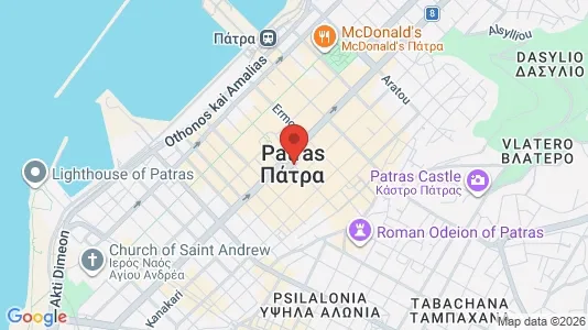 Apartments for rent i Patras - kort over placeringen