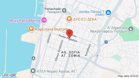 Apartments for rent i Patras - kort over placeringen