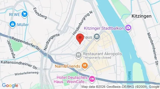 Apartments for rent i Kitzingen - kort over placeringen