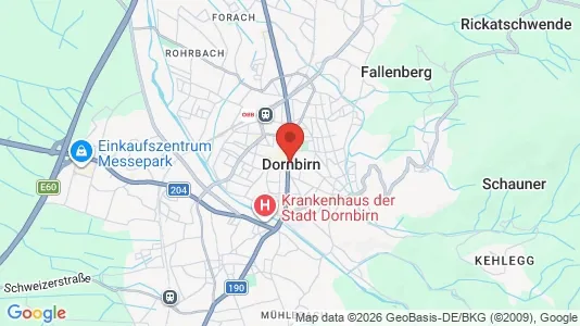 Apartments for rent i Dornbirn - kort over placeringen
