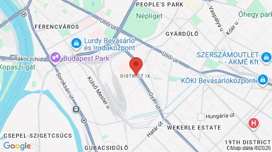 Apartments for rent i Budapest Ferencváros - kort over placeringen