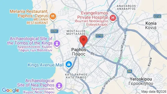 Houses for rent i Paphos - kort over placeringen