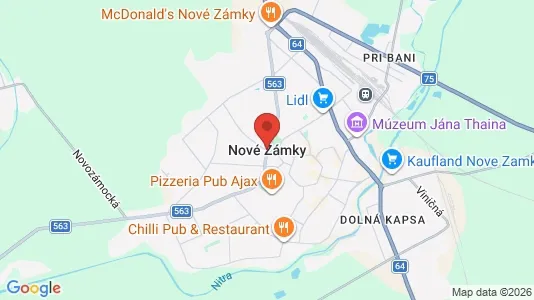 Apartments for rent i Nové Zámky - kort over placeringen