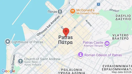 Apartments for rent i Patras - kort over placeringen