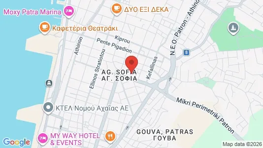 Apartments for rent i Patras - kort over placeringen