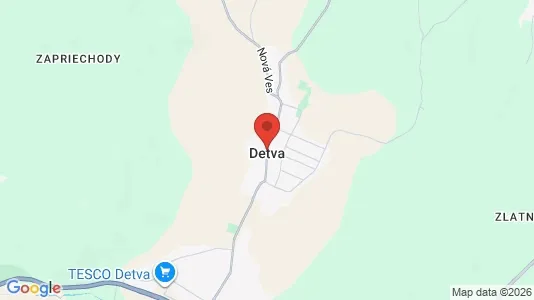 Apartments for rent i Detva - kort over placeringen