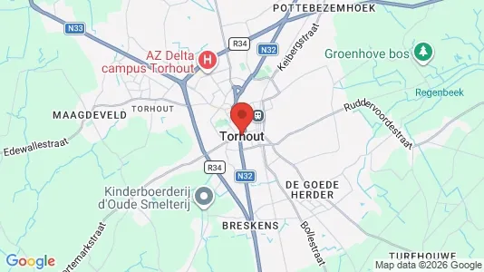 Houses for rent i Torhout - kort over placeringen