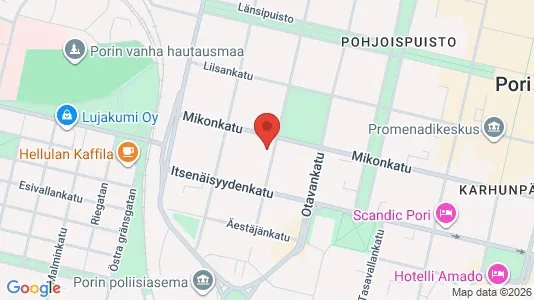 Apartments for rent i Pori - kort over placeringen