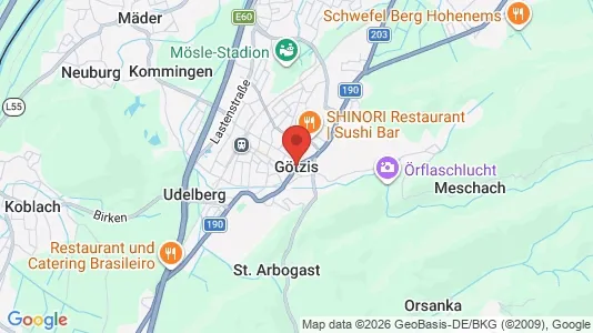 Apartments for rent i Götzis - kort over placeringen