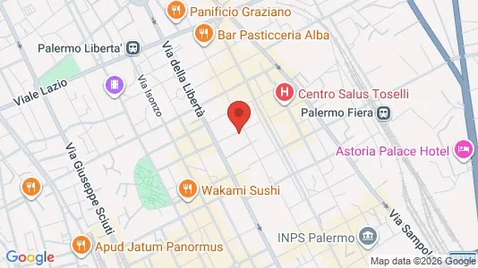 Apartments for rent i Palermo - kort over placeringen