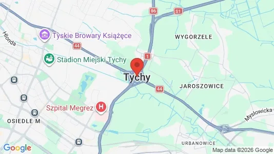 Houses for rent i Tychy - kort over placeringen