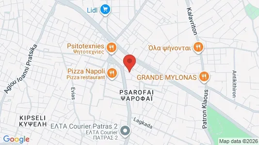 Apartments for rent i Patras - kort over placeringen