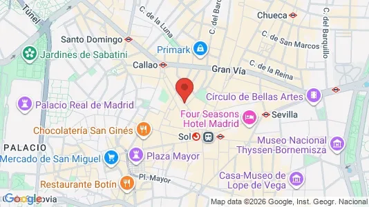 Apartments for rent i Madrid Centro - kort over placeringen