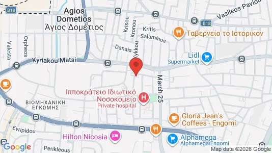 Apartments for rent i Nicosia Egkomi - kort over placeringen