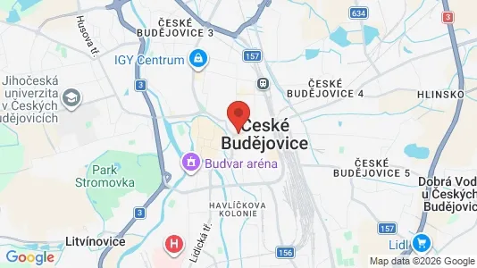 Apartments for rent i České Budějovice - kort over placeringen