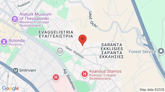 Apartments for rent i Thessaloniki - kort over placeringen