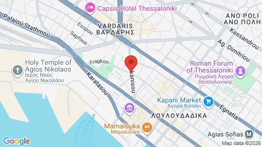Apartments for rent i Thessaloniki - kort over placeringen
