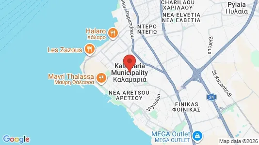 Apartments for rent i Kalamaria - kort over placeringen