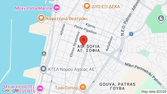 Apartments for rent i Patras - kort over placeringen