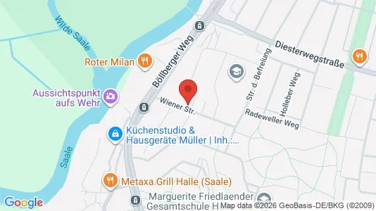 Apartments for rent i Halle (Saale) - kort over placeringen