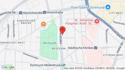 Apartments for rent i Dortmund - kort over placeringen