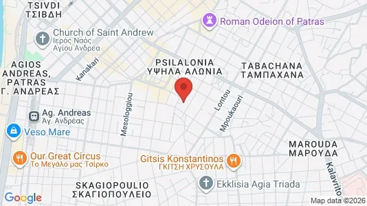 Apartments for rent i Patras - kort over placeringen