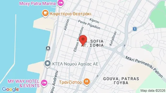 Apartments for rent i Patras - kort over placeringen