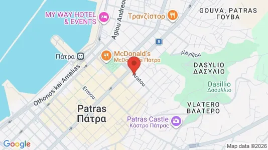 Apartments for rent i Patras - kort over placeringen
