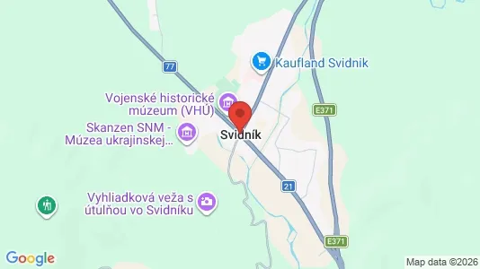 Apartments for rent i Svidník - kort over placeringen