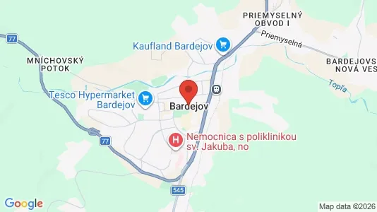 Houses for rent i Bardejov - kort over placeringen