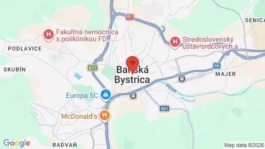 Apartments for rent i Banská Bystrica - kort over placeringen