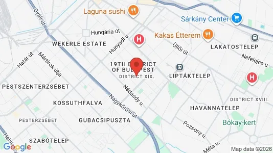 Apartments for rent i Budapest Kispest - kort over placeringen