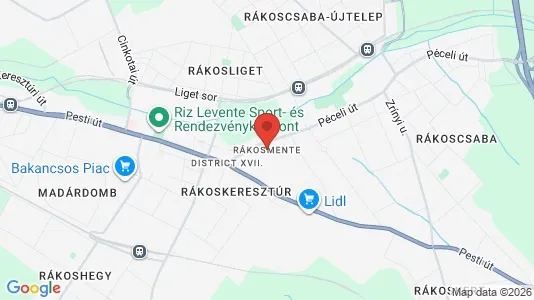 Apartments for rent i Budapest Rákosmente - kort over placeringen
